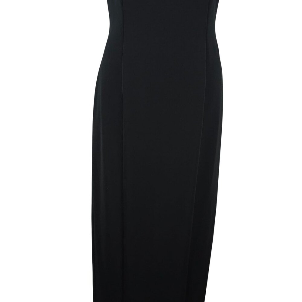 Vtg Alex Evenings Formal Gown 10 Black Timeless Satin Dress Elegant Evening USA - Picture 15 of 16
